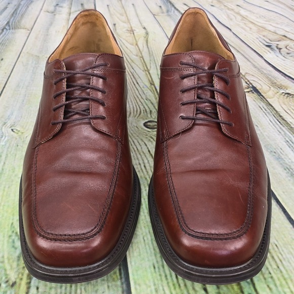 Florsheim Drexel Men's 13W Wide Brown Cognac Oxford Dress Shoes Leather Lace-Up - Picture 6 of 9